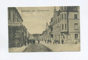 1925 Dt. Reich Photokarte Marienwerder Marienburger Strasse mit Hotel Hezner - Bild 1 von 2