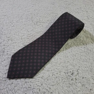Cravatta Ralph Lauren etichetta viola esagonale seta crepe nero viola verde - Foto 1 di 3