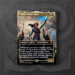 Eshki, Temur's Roar •Borderless• Mythic Human Warrior • Tarkir: Dragonstorm Comm - Imagen 1 de 2