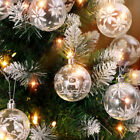 60mm Clear Christmas Ball Ornaments - 36ct Silver-IO