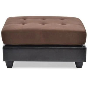Glory Furniture Pounder Micro-suede Upholstered Ottoman in Chocolate - Picture 1 of 5