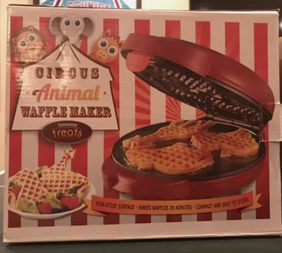 NIB Circus Animal Waffle Maker #609900  Non-Stick Continental Treats - Image 1 of 2