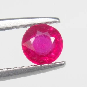 0.56 Ct ~ 1$ No Reserve Auction Natural Pink Ruby Round Cut,Mozambique - E33 - Picture 1 of 2
