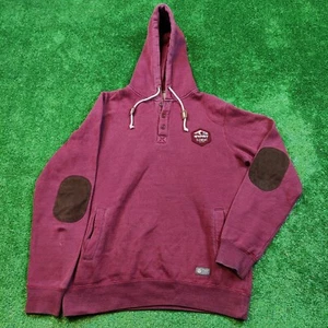 Element sudadera con capucha para hombre grande rojo burdeos cordones descolo... - Imagen 1 de 9