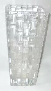 NACHTMANN Crystal~8” Dancing Stars Bossa Nova basket weave flower Vase - Picture 1 of 3