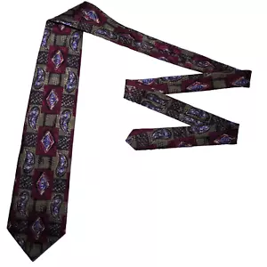 Ermenegildo Zegna Tie Men's Paisley Geometric Silk Necktie Handmade In Italy - Picture 1 of 7