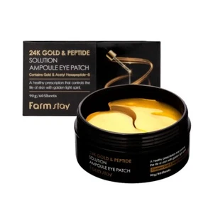 FARM STAY 24K Gold & Peptide Solution Ampoule Eye Patch 90g X 60 Sheets - Picture 1 of 1