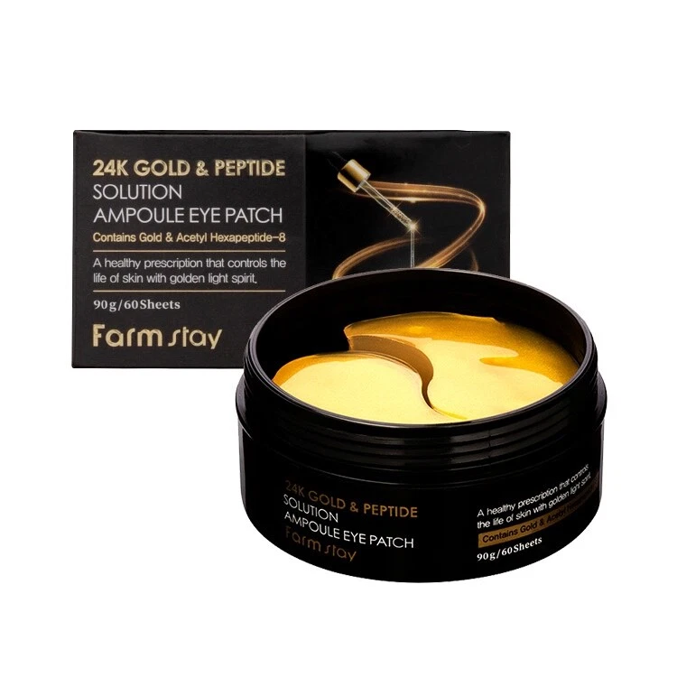 FARM STAY 24K Gold & Peptide Solution Ampoule Eye Patch 90g X 60 Sheets - Image 1 of 1