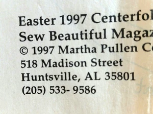 Martha Pullen Mustereinsatz nur NÄHEN SCHÖN Magazin Centerfold OSTERN 1997 - Bild 1 von 5