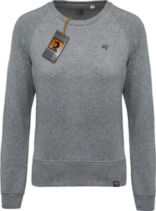 KRB K481 Damen Bio-Baumwolle Sweatshirt COMPANIEER Pullover Grau Melange Organic - Picture 1 of 5