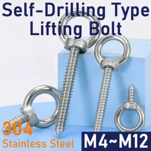 M4 ~ M12 Pernos de elevación 304 Acero inoxidable Anillo de ojo Tornillo autoperforante M5 M6 M8 - Imagen 1 de 6