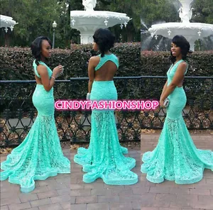 Nuevo Mujeres Sexy Encaje Delgado ceñido al cuerpo Baile de graduación Vestido Fiesta Noche Cóctel Vestido Largo - Imagen 1 de 6