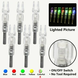 6/12Pcs Automatically LED Lighted Shooting Nocks Archery Arrow Nock Tail 6.2mm - Picture 1 of 23