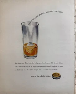 1935 White Rock Water Original Print Ad, Alkaline, Illustrated Beverage - Picture 1 of 1