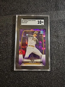 2023 JUAN SOTO *8/25* SGC 10 GM Bowman Chrome #96 Zaffiro ~1stB.org - Foto 1 di 5