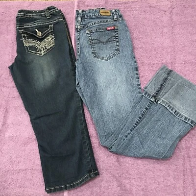 RUE 21 & ZANA-DI Azul Jean Mujer Talla 3/4 Capris 2 pr Lote Foto 1 de 4