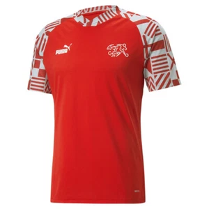 Puma Sfv Prematch Crew Neck Short Sleeve Soccer Jersey Mens Red 76741601 - Picture 1 of 2