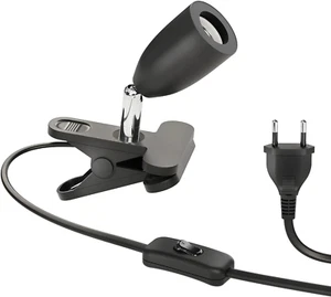 Luce a Morsetto LIK, Interruttore, Nero Opaco, 1X E27 Max. 60W, Luce a Morsetto, - Foto 1 di 8