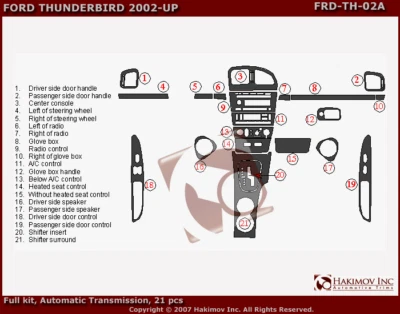ADEQUADO PARA FORD THUNDERBIRD 2002 2003 2004 2005 NOVO ESTILO CARRO CARRO CARRO KIT DE ACABAMENTO PAINEL DE MADEIRA - Imagem 1 de 4