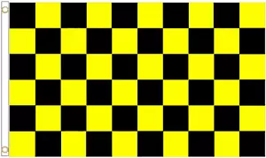 Polyesterflagge schwarz & gelb kariert - Größenwahl - Bild 1 von 3