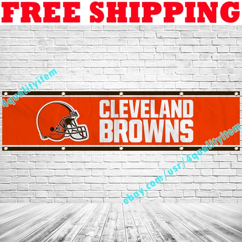 Cleveland Browns Team Banner Flag 2x8 ft NFL2021 Fan Club Home Decor Gift NEW Cover