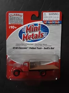HO Classic Metal Works Mini Metals 41/46 Chevrolet Flatbed Truck Swift's Red - Picture 1 of 2