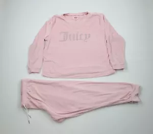 Tuta da ginnastica vintage Y2K Juicy Couture donna XL Spell Out morbida velluto 2 pezzi rosa - Foto 1 di 24