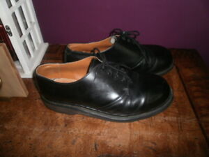 Doc Marten black leather shoes uk size 9 MADE IN ENGLAND 