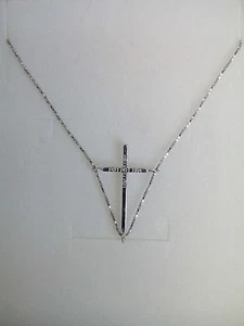 Collana donna croce Oro bianco, diamantini idea regalo Necklace Gold - Foto 1 di 1