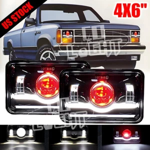 2pcs For Dodge Dakota 1987-1995 Truck 4X6" LED Headlights Hi/Lo Sealed Beam DRL - Picture 1 of 9