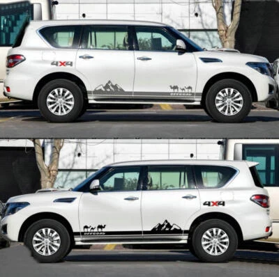 2 PCS Graphics 4x4 Off Road Car Side Sticker For Nissan Patrol X-trail Qashqai - Image 1 of 4