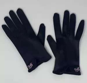 Agent Provocateur hosiery lingerie gloves NEW smooth black jersey pink logo - Foto 1 di 1