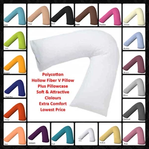 V Shaped Pillow With Case Or Cover Orthopedic Nursing Pregancy Neck&Back Support - Picture 1 of 54