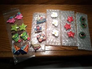 Vintage Button Covers Mix Lot of 21 Button Covers, Beach, X-mas, Stars, Flowers - Picture 1 of 10