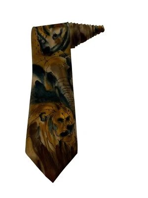 World Wildlife Fund WWF The Serengeti Design NO 149 Corbata Elefante León Rinoceronte  Foto 1 de 4