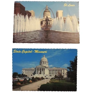 Missouri Capitol Jefferson City St Louis Civic Cent. Continental Lot 2 Post Card - Picture 1 of 6