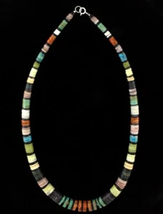 20" Graduated Multi-Color Heishi Necklace By Gerard & Mary L. Calabaza - Picture 1 of 2