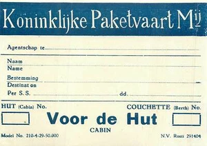 PAQUETE REAL ENVÍO DE VAPOR DE LAS INDIAS BAJAS KONINKLIJKE PAKETVAART PAQUETE ETIQUETA EQUIPAJE - Imagen 1 de 1