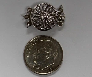 14Kt 14K White 1 2 or 3 Strand 12.4mm Solid Gold Round Filigree Pearl Bead Clasp - Picture 1 of 7