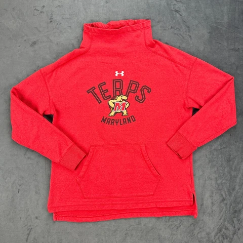 Maryland Terrapins UA Adult Medium Red Pullover Sweatshirt High Neck Sports Mens Cover