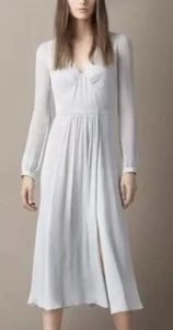 NWT Burberry Brit Mariah Light Green Opal Silk Dress US 2 - Picture 1 of 10