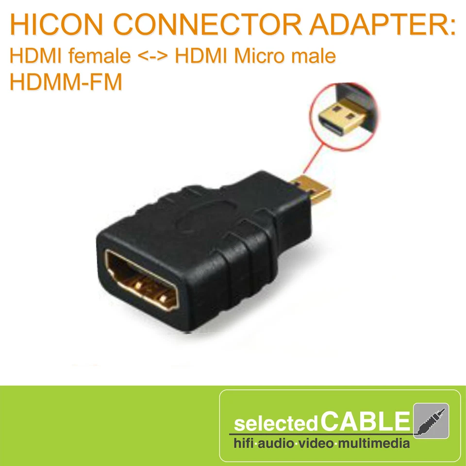 Hicon Adapter HDMI Female Socket <-> HDMI Micro Male Plug | HDMM-FM - Image 1 of 1