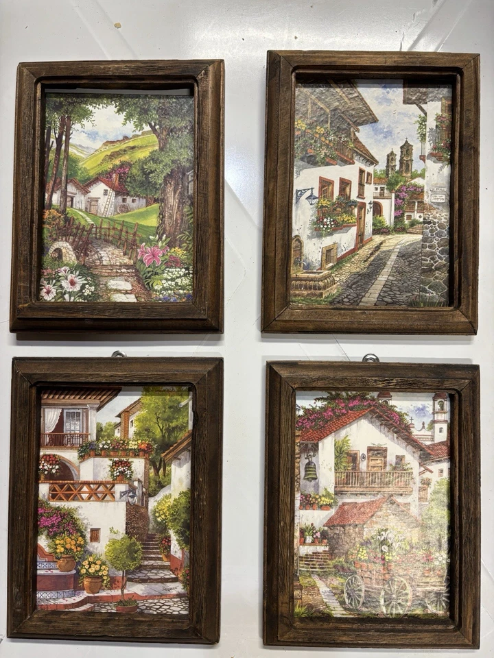 Rustic Wood Picture Frames Lot Of 4 No Glass or Hooks See Description For Sizes - Image 1 of 4