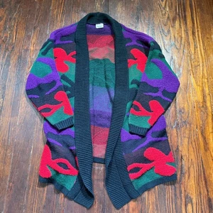 Vintage Huntington Ridge Pullover Damen L Abstrakte Kunst Strickjacke MADE IN USA - Bild 1 von 7