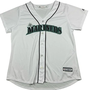 Y2K Seattle Mariners MLB Majestic button front fan jersey USA made women’s XL - Picture 1 of 6