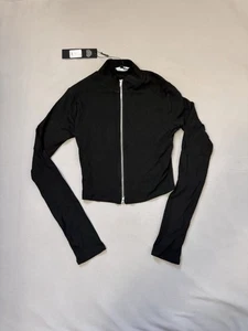 Fashion Nova Two Way Street Crop Top Black Size Small Long Sleeve - Picture 1 of 10