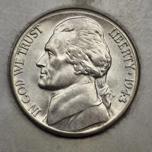 1943 S San Francisco Mint Silver Jefferson War Nickel - Picture 1 of 2