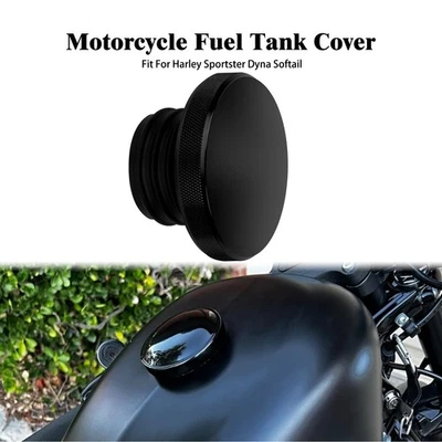 Tapa de gasolina del tanque de combustible con rosca derecha ventilada negra para Harley Dyna Fat Bob Low Rider Foto 1 de 4