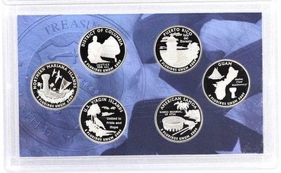 2009-S Proof Set clad 6 Washington quarters, No box or COA + Free Shipping - Image 1 of 2