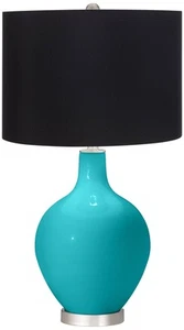 Color Plus Ovo 28 1/2" Black Shade Surfer Blue Table Lamp - Picture 1 of 1